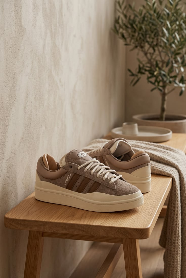 Brown suede Campus sneakers